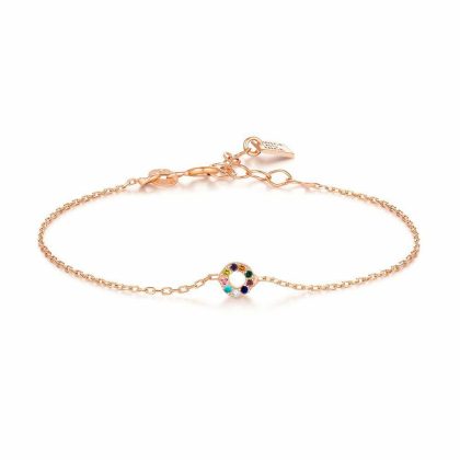 Bracelets | Bracelet en Argent Rosé, Cercle, Zircons Multicolores Multi – Femmes Bijoux Bracelets