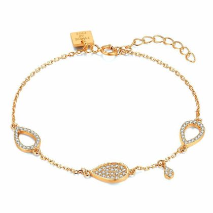 Bracelets | Bracelet en Argent Rosé, Gouttes, Zirconia Blanc – Femmes Bijoux Blanc