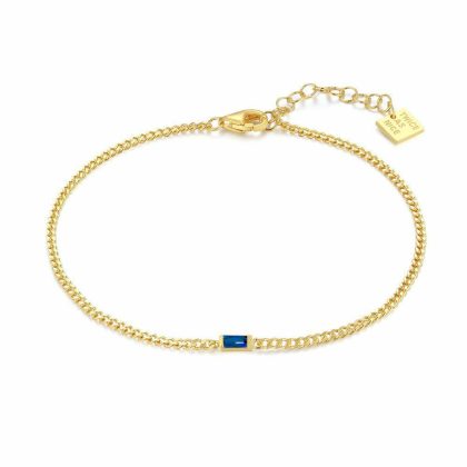 Bracelets | Bracelet en Argent, Ton Or, Zircon Bleu Rectangulaire Bleu – Femmes Bijoux Bleu