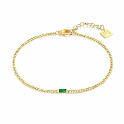 Bracelets | Bracelet en Argent, Ton Or, Zircon Vert Rectangulaire Vert – Femmes Bijoux Bracelets