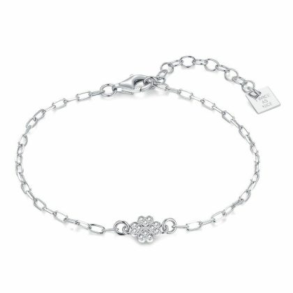 Bracelets | Bracelet en Argent, Trèfle Blanc – Femmes Bijoux Blanc