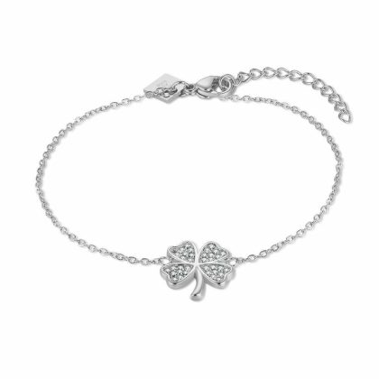 Bracelets | Bracelet en Argent, Trèfle, Zircones Blancs – Femmes Bijoux Bracelets