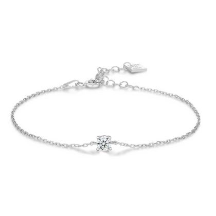 Bracelets | Bracelet en Argent, Zircon 4 mm Blanc – Femmes Bijoux Blanc