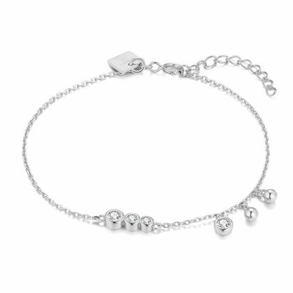 Bracelets | Bracelet en Argent, Zirconia et Boules Blanc – Femmes Bijoux Blanc