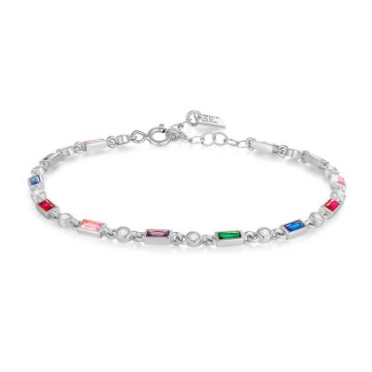 Bracelets | Bracelet en Argent, Zircons Multicolores Ronds et Rectangulaires Multi – Femmes Bijoux Bracelets