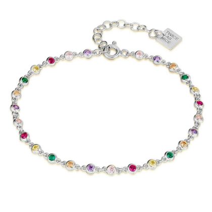 Bracelets | Bracelet en Argent, Zircons Multicolores, Ronds Multi – Femmes Bijoux Bracelets