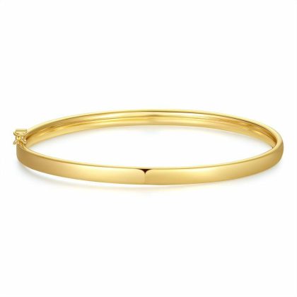 Bracelets | Bracelet en Plaqué Or 18Ct, Bangle Ovale, 6 Cm Goudkleur – Femmes Bijoux Bracelets