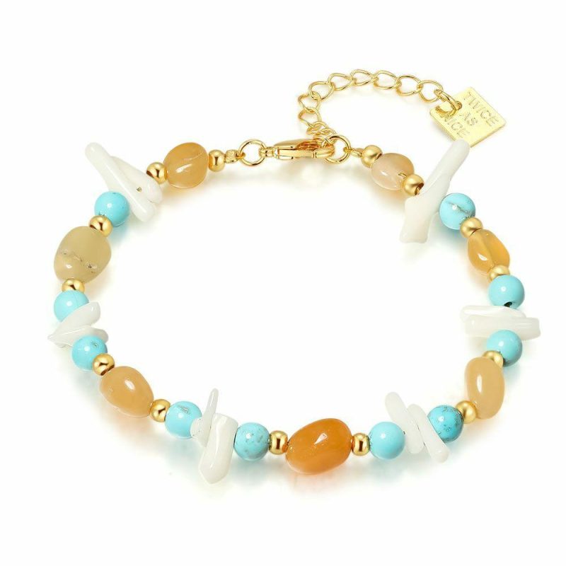 Bracelets | Bracelet Haute Fantaisie, Pierres Semi-Précieuses Turquoises et Brunes Multi – Femmes Bijoux Bracelets