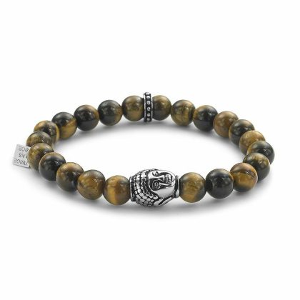 Bracelets | Bracelet Pierre Naturelle Oeil de Tigre 8Mm, Motif Bouddha Brun – Hommes Bijoux Bracelets