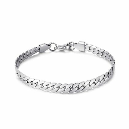 Chaînes | Bracelet en Acier Poli, Chaîne Gourmette, Plat Zilverkleur – Femmes/Hommes Bijoux Chaînes