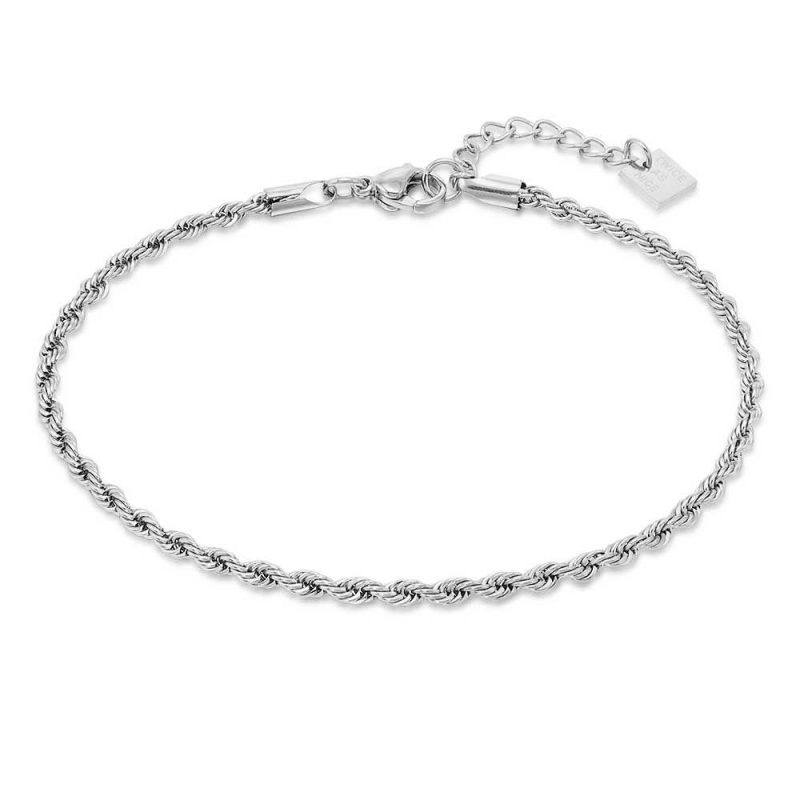 Chaînes | Bracelet en Acier Poli, Chaîne Torsadé, 2,3 mm Zilverkleur – Femmes Bijoux Chaînes