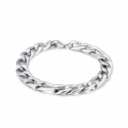 Chaînes | Bracelet en Acier Poli, Figaro, 10 mm Zilverkleur – Femmes/Hommes Bijoux Chaînes