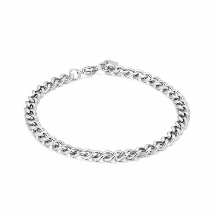 Chaînes | Bracelet en Acier Poli, Gourmet, 5 mm Zilverkleur – Femmes/Hommes Bijoux Chaînes