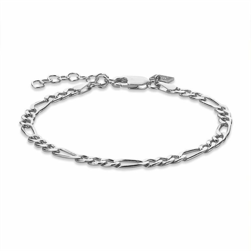 Chaînes | Bracelet en Argent, Chaîne Figaro, 4 mm – Femmes Bijoux Chaînes