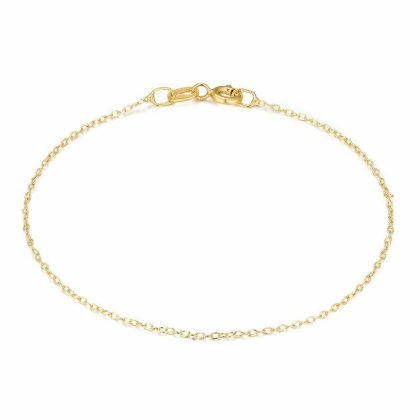 Chaînes | Bracelet en Argent Plaqué Or 18Ct, Maillons Ovales Pas de couleur – Femmes Bijoux Chaînes