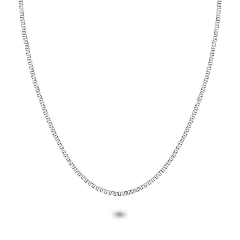 Chaînes | Collier en Acier Poli, Châine Maille Ventinienne 2,5 mm Zilverkleur – Femmes Bijoux Chaînes