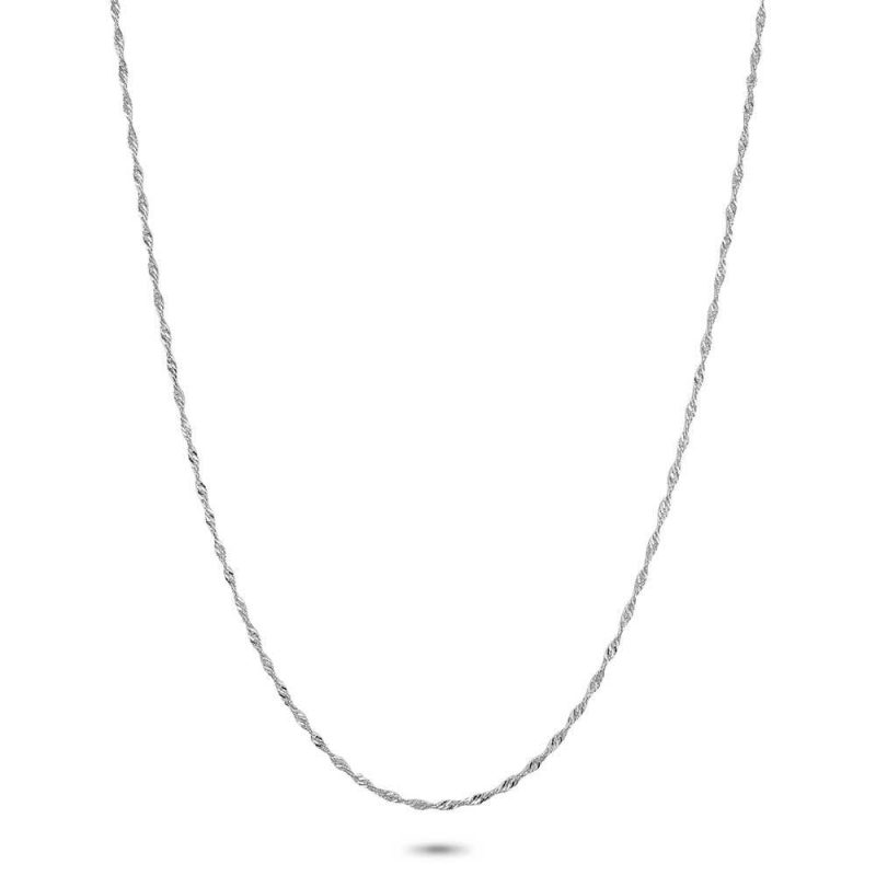 Chaînes | Collier en Argent, Chaine Singapore Torsadé Pas de couleur – Femmes Bijoux Chaînes