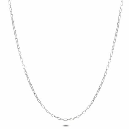 Chaînes | Collier en Argent, Liens Réctangulaires, 1 mm Pas de couleur – Femmes Bijoux Chaînes