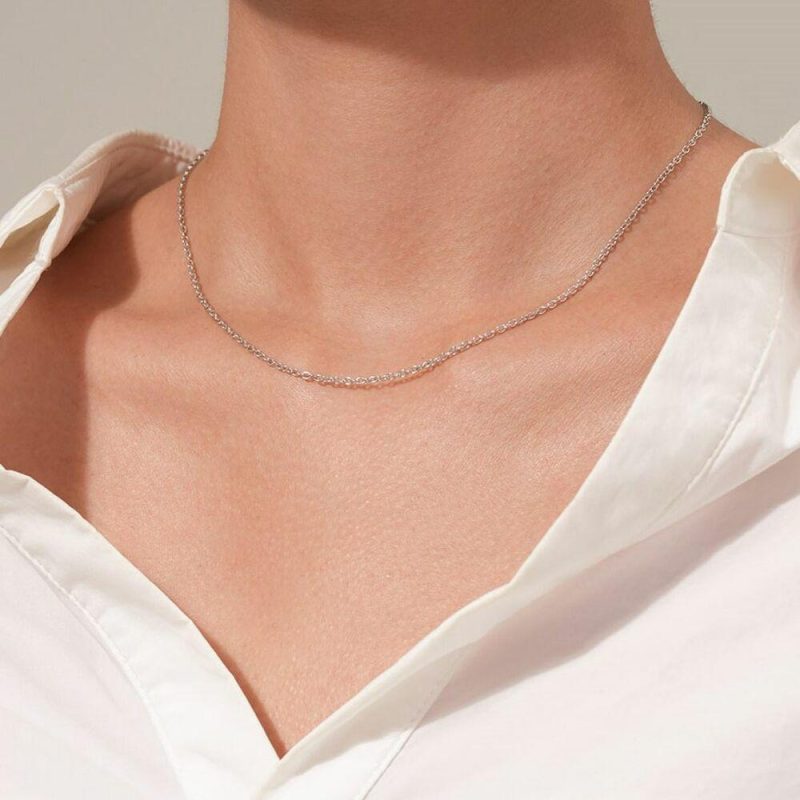 Chaînes | Collier en Argent, Maillons Ovales Pas de couleur – Femmes Bijoux Chaînes