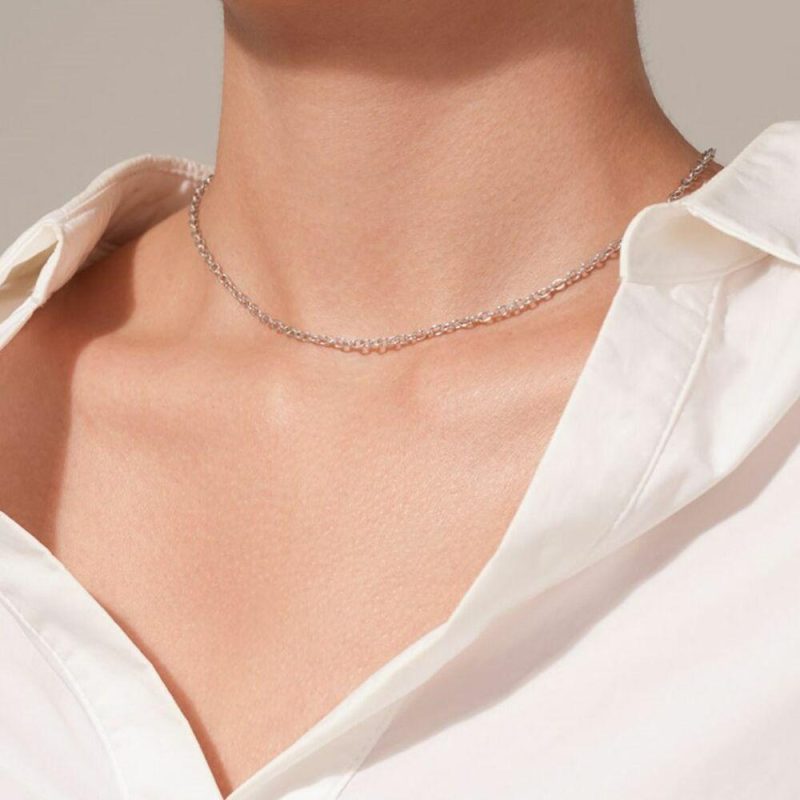 Chaînes | Collier en Argent, Maillons Ovales Pas de couleur – Femmes Bijoux Chaînes