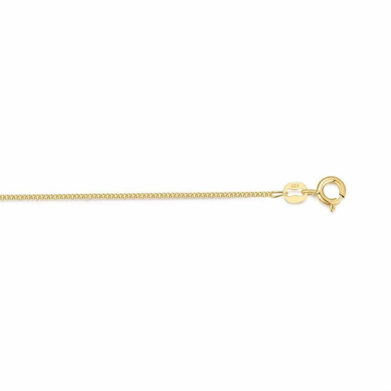 Chaînes | Collier en Argent Plaqué Or 18Ct, Gourmette Pas de couleur – Femmes Bijoux Chaînes