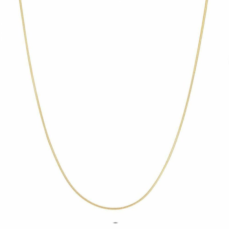 Chaînes | Collier en Argent Plaqué Or 18Ct, Queue de Rat Pas de couleur – Femmes Bijoux Chaînes