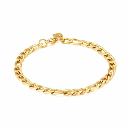 Colliers | Bracelet en Acier Poli Goudkleur – Femmes/Hommes Bijoux Chaînes