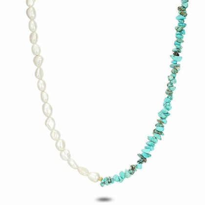 Colliers | Bracelet Haute Fantaisie, Perles D’Eau Douce et Pierres Turquoise Turquoise – Femmes Bijoux Colliers