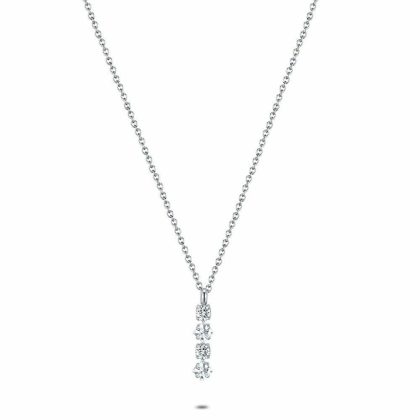 Colliers | Collier en Acier Poli, 4 Petites Pierres Blanc – Femmes Bijoux Blanc