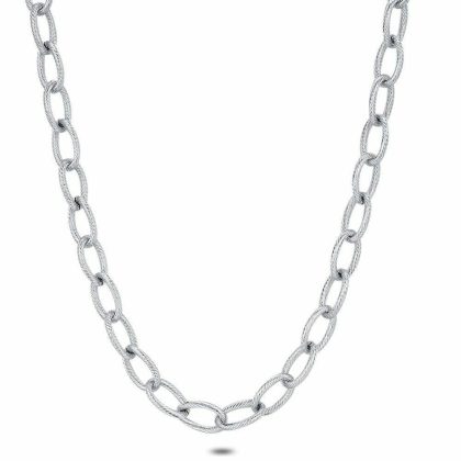 Colliers | Collier en Acier Poli À Maillons Ovales de 15 mm, Rayés Pas de couleur – Hommes Bijoux Colliers