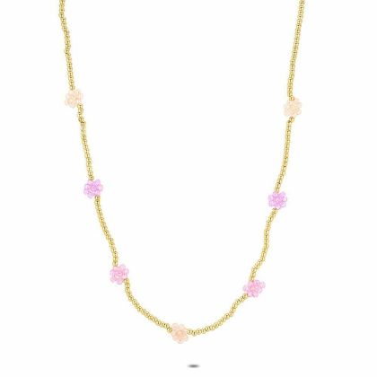 Colliers | Collier en Acier Poli Couleur Or, Perles Miyuki Multi – Femmes Bijoux Colliers