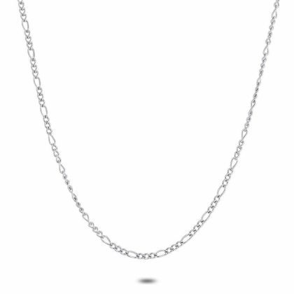 Colliers | Collier en Acier Poli, Figaro, 2 mm Zilverkleur – Femmes/Hommes Bijoux Colliers