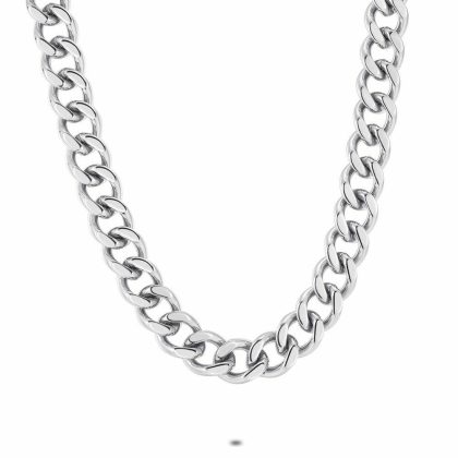 Colliers | Collier en Acier Poli, Gourmet, 10 mm Zilverkleur – Femmes/Hommes Bijoux Colliers