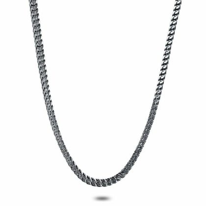 Colliers | Collier en Acier Poli, Gourmet Carré, 4 mm Zilverkleur – Femmes/Hommes Bijoux Colliers