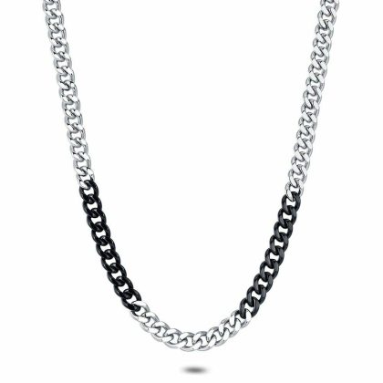 Colliers | Collier en Acier Poli, Gourmet, Noir Noir – Femmes/Hommes Bijoux Colliers