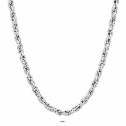 Colliers | Collier en Acier Poli, Maillons Tressés, 4.5 mm Zilverkleur – Femmes/Hommes Bijoux Colliers