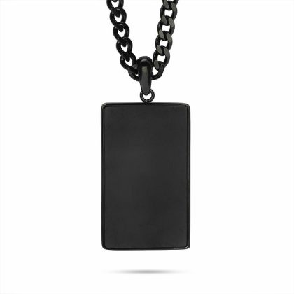 Colliers | Collier en Acier Poli, Noir Noir – Hommes Bijoux Colliers