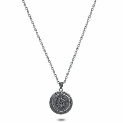 Colliers | Collier en Acier Poli, Pendentif Rond, Gris Gris – Femmes/Hommes Bijoux Colliers