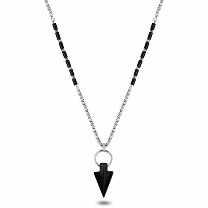 Colliers | Collier en Acier Poli , Tubes Noirs et Flèche Noire Noir – Hommes Bijoux Colliers