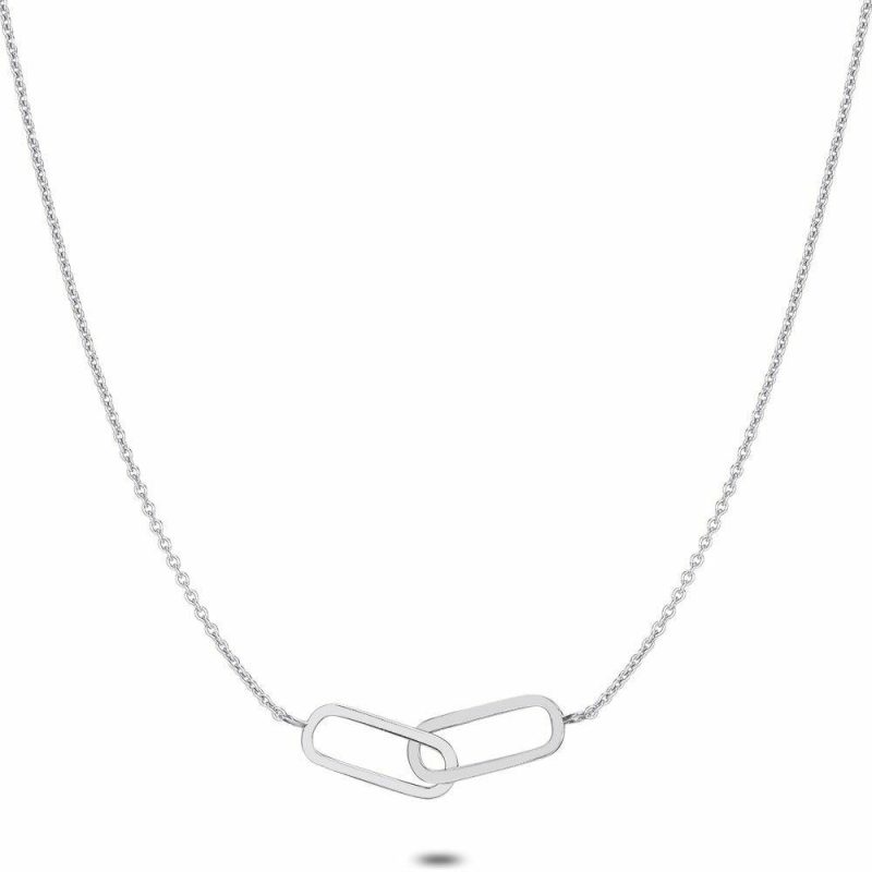 Colliers | Collier en Argent, 2 Maillons Ovales Pas de couleur – Femmes Bijoux Colliers