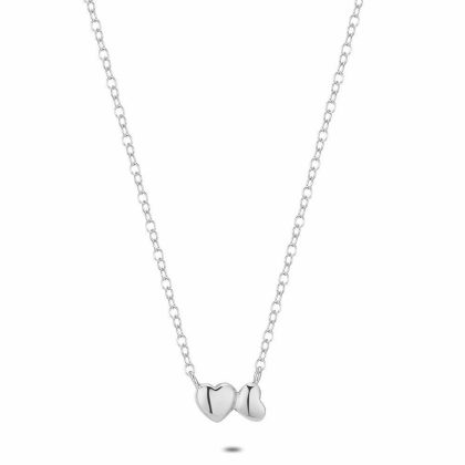 Colliers | Collier en Argent, 2 Petits Coeurs Pas de couleur – Femmes Bijoux Colliers