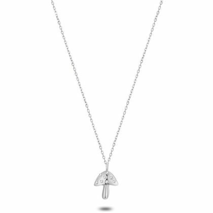 Colliers | Collier en Argent, Champignon, Zircons Zilverkleur – Femmes Bijoux Colliers