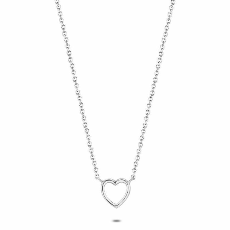 Colliers | Collier en Argent, Coeur Ouvert Pas de couleur – Femmes Bijoux Colliers