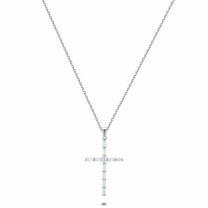 Colliers | Collier en Argent, Croix, Zircons Zilverkleur – Femmes Bijoux Colliers