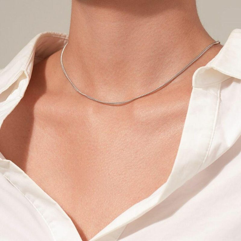 Colliers | Collier en Argent, Gourmette Pas de couleur – Femmes Bijoux Chaînes