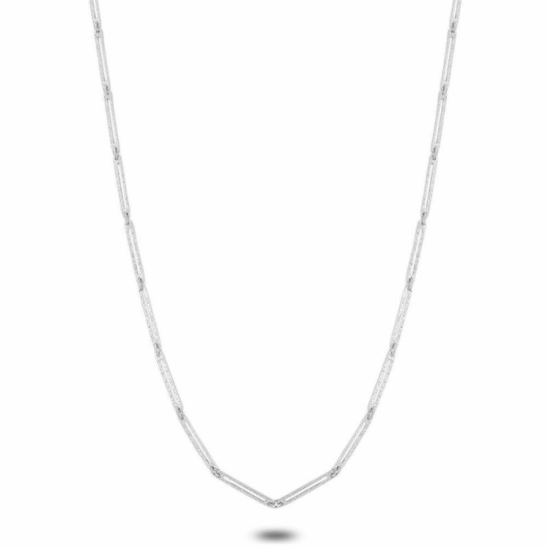 Colliers | Collier en Argent, Ovales Ciselés Zilverkleur – Femmes Bijoux Colliers