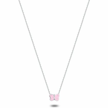 Colliers | Collier en Argent, Papillon Rose Rose – Enfants Bijoux Colliers