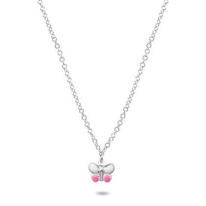 Colliers | Collier en Argent, Petit Papillon Rose – Enfants Bijoux Colliers