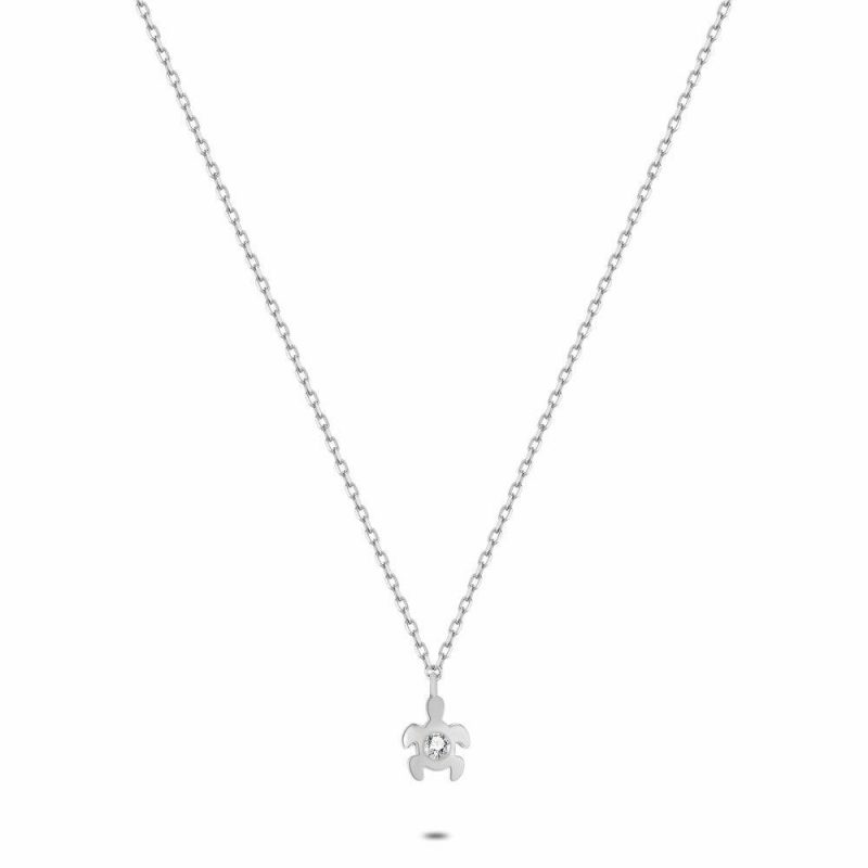 Colliers | Collier en Argent, Petite Tortue Blanc – Femmes Bijoux Blanc