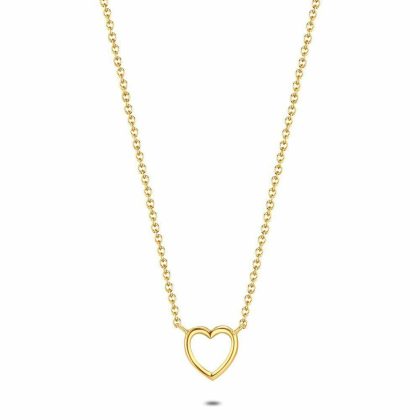 Colliers | Collier en Argent Plaqué Or 18 Ct, Coeur Ouvert Pas de couleur – Femmes Bijoux Colliers